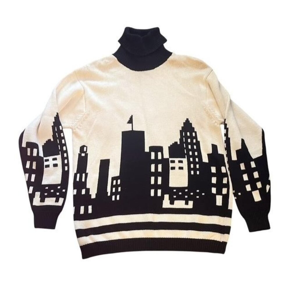 Vintage 80s Liz Sport Turtleneck Skyline Sweater Small Australia